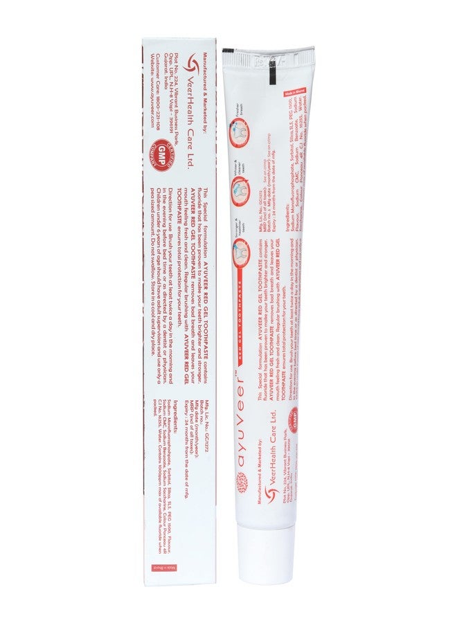 Ayuveer Red Gel Toothpaste, Keeps Teeth Strong, Healthy & Fresh, 100 G | Pack of 4 - Image 2